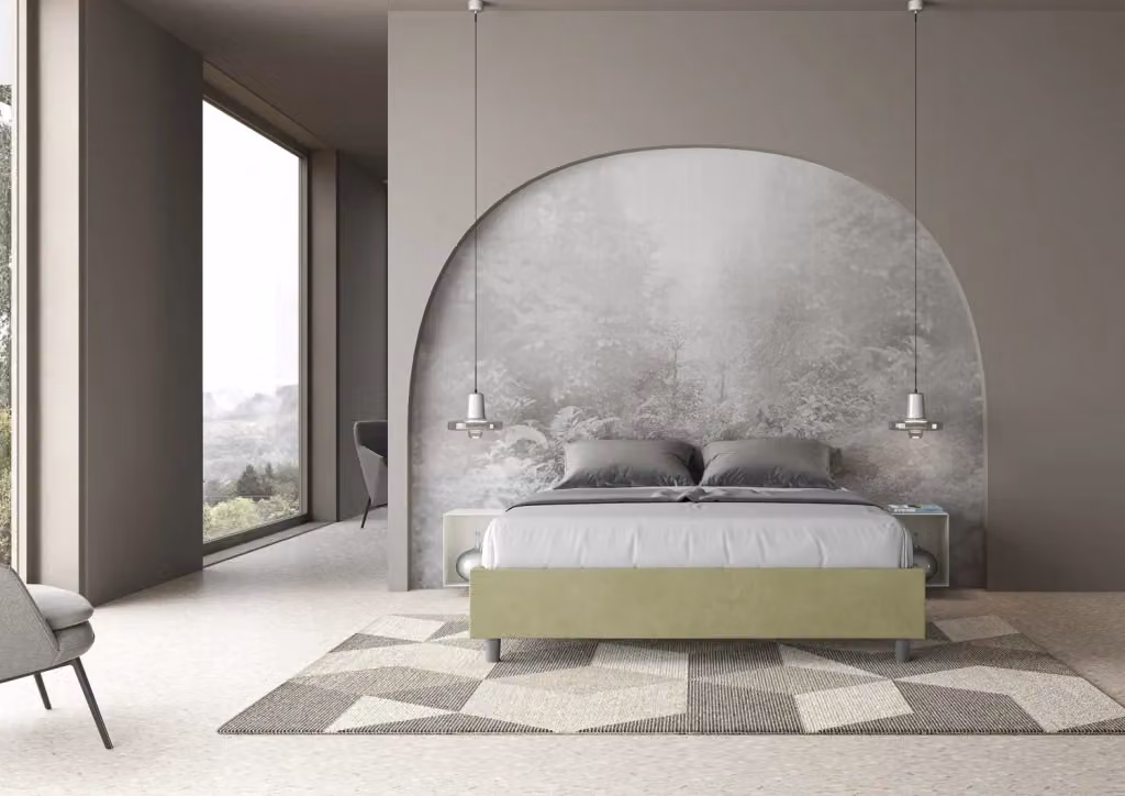 Letto Matrimoniale Sommier Azelia Tè Verde con Contenitore e Rete GIORDANOSHOP L/P: 180 x 190 cm – 2