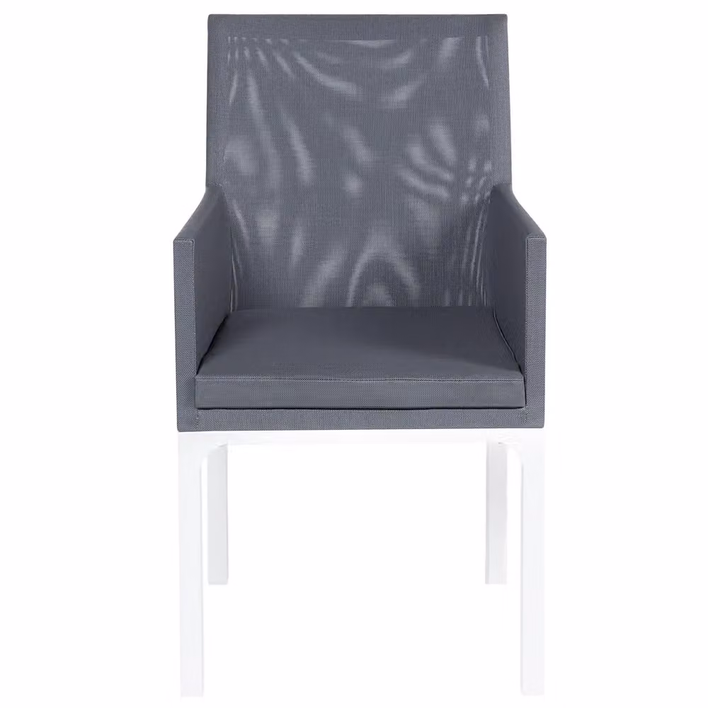 Set di 4 sedie da giardino BELIANI con rivestimento in Textilene grigio e gambe in alluminio bianco resistente ai raggi UV – 2