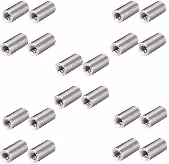 Connettori M6 - Confezione da 20 pezzi - Acciaio inossidabile - Resistenti all'usura - Cilindrici - 10x12 mm - Duraturi