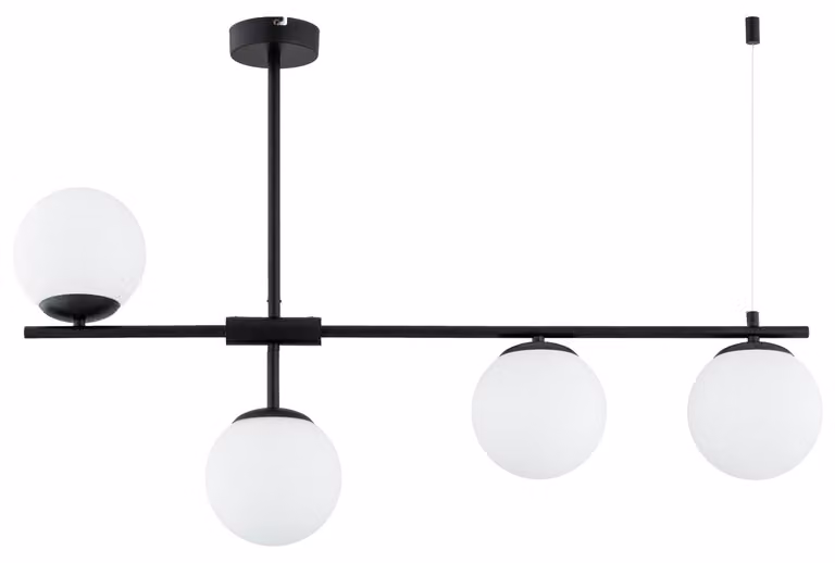 Lampada a sospensione FORT bianco e nero 4xE14x10W in metallo, dimensioni: 60x15x88 cm, IP20, Alfa