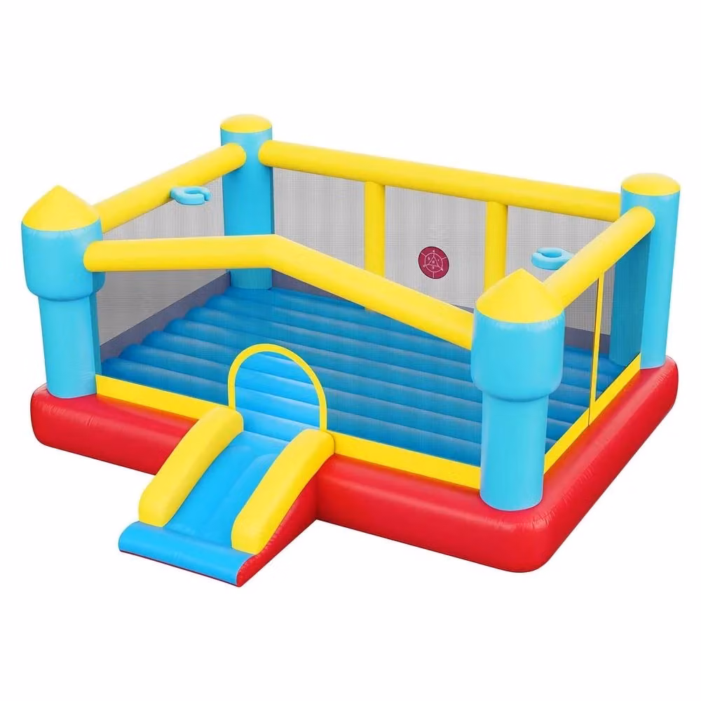 Castello Gonfiabile Parco Gioco per Bambini con Scivolo e Canestro Multicolore L/P/H: 448 x 420 x 207 cm – 2
