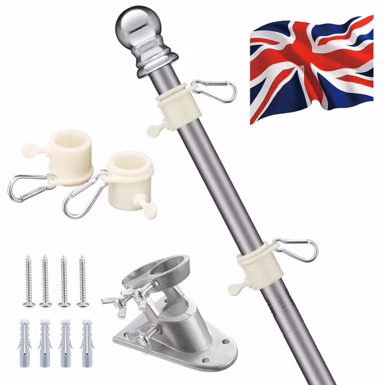 Solidchoice - Kit per bandiera da esterno, con staffa, altezza 1,83 metri