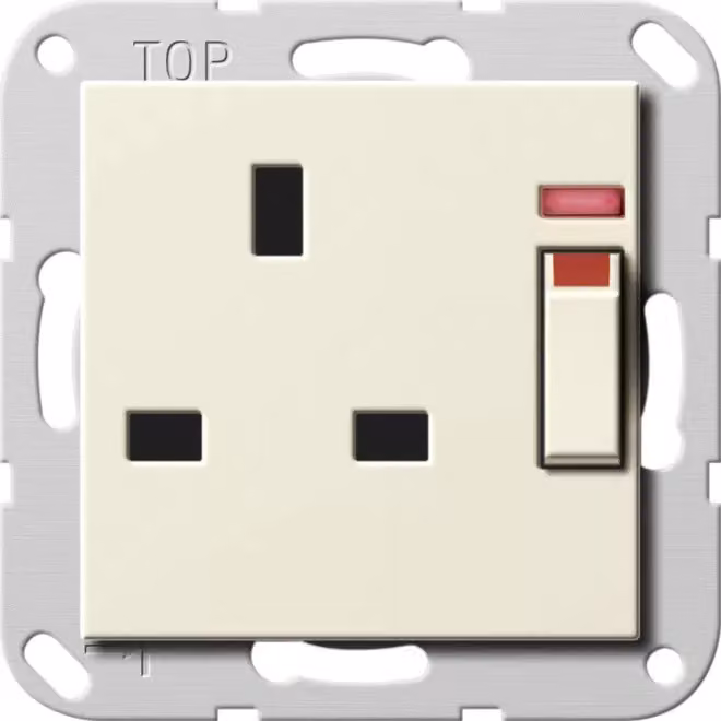 Gira 278001 Presa BS di controllo 13 A KS commutabile Sistema 55 Bianco crema