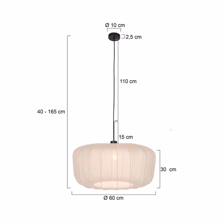 Steinhauer Lampada a sospensione Sparkled Light, dimmerabile, Crema / Ambra, Soggiorno / Sala da pranzo, Tessuto / Stoffa / Seta, Moderno, Lampada a sospensione