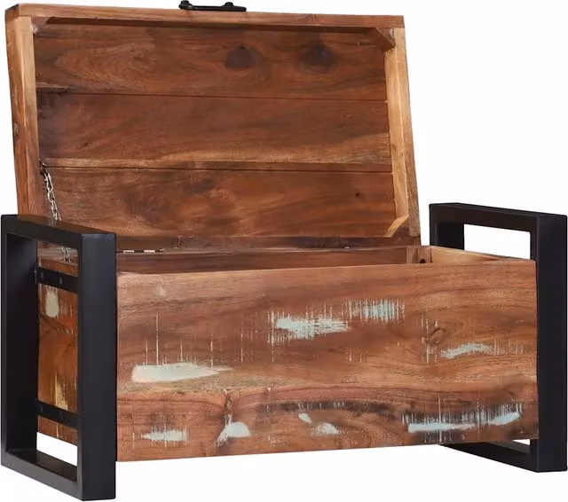 Cassapanca da stoccaggio in legno stile industrial marrone multicolore L/P/H: 60 x 30 x 30 cm CFW8235344