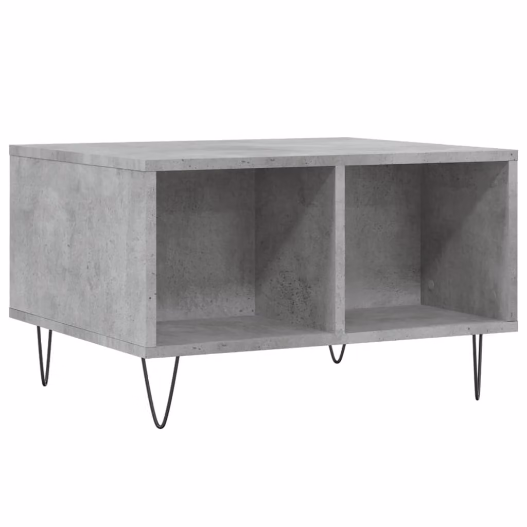 Tavolino Salotto Grigio Cemento 60x50x36,5 cm Legno Multistrato