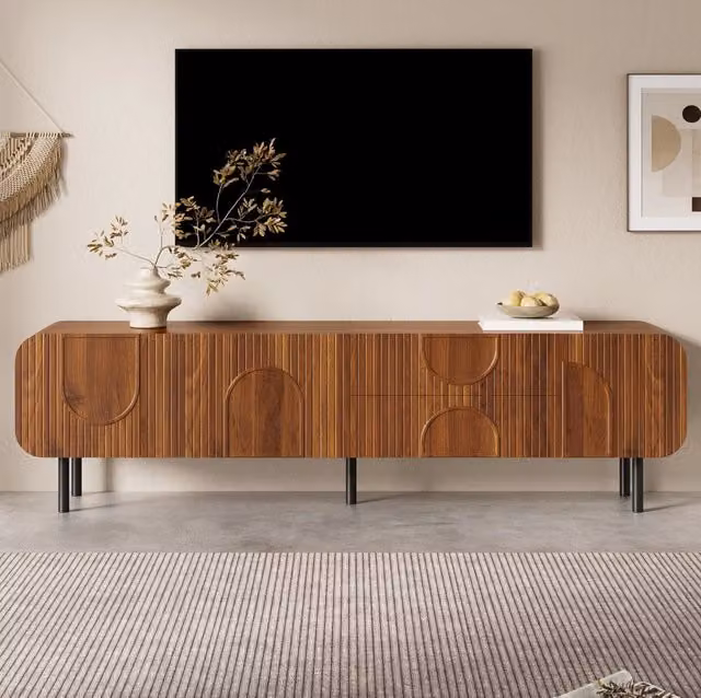 Mobile TV 180x40x47,5 cm noce MDF con 3 ante e 2 cassetti