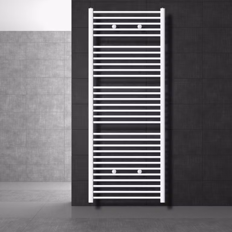 Radiatore da bagno LuxeBath - 750 x 1800 mm - bianco - diritto con attacco laterale - Radiatore scaldasalviette asciugamani, senza elemento riscaldante