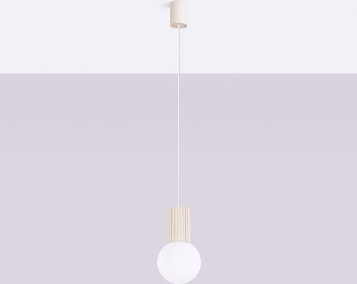 Lampada a sospensione SFERA beige e bianca 1xG9x8W in alluminio, dimensioni: 120x12x12 cm, IP20, Pure Lume