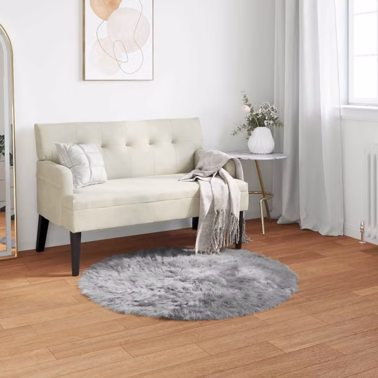 Tappeto rotondo moderno vidaXL in poliestere grigio Ø 80 cm