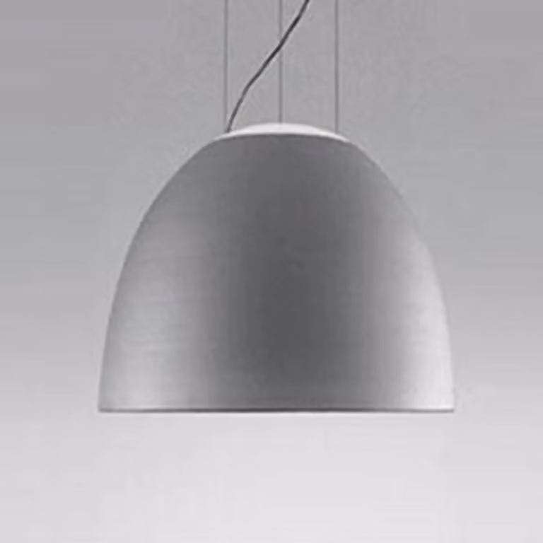 Artemide Lampada a sospensione Nur Mini, dimmerabile, Alluminio / Grigio / Zincato, Soggiorno / Sala da pranzo, Alluminio, Design, Lampada a sospensione
