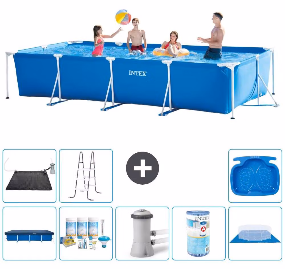 Piscina fuori terra rettangolare - 450x220x84 cm - 9 pezzi - Modello S40274
