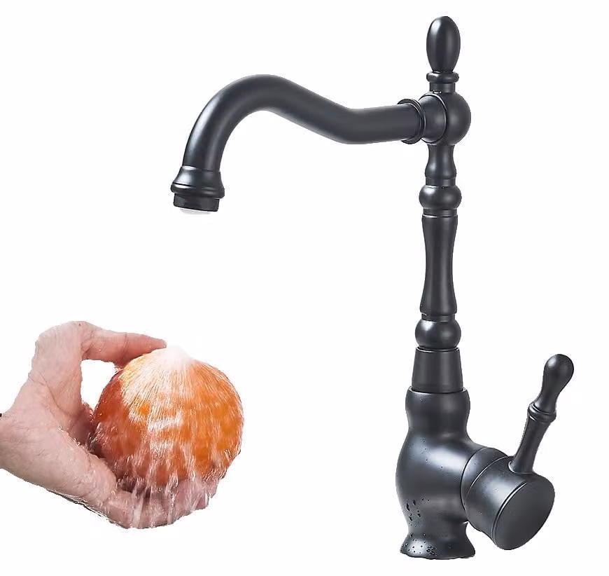 Miscelatore per lavabo, da montare a parete, con monocomando, finitura nero opaco
