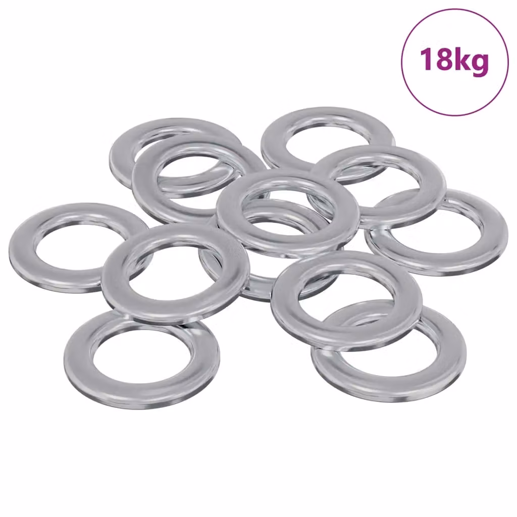 Rondelle piatte in acciaio zincato argento vidaXL – 2