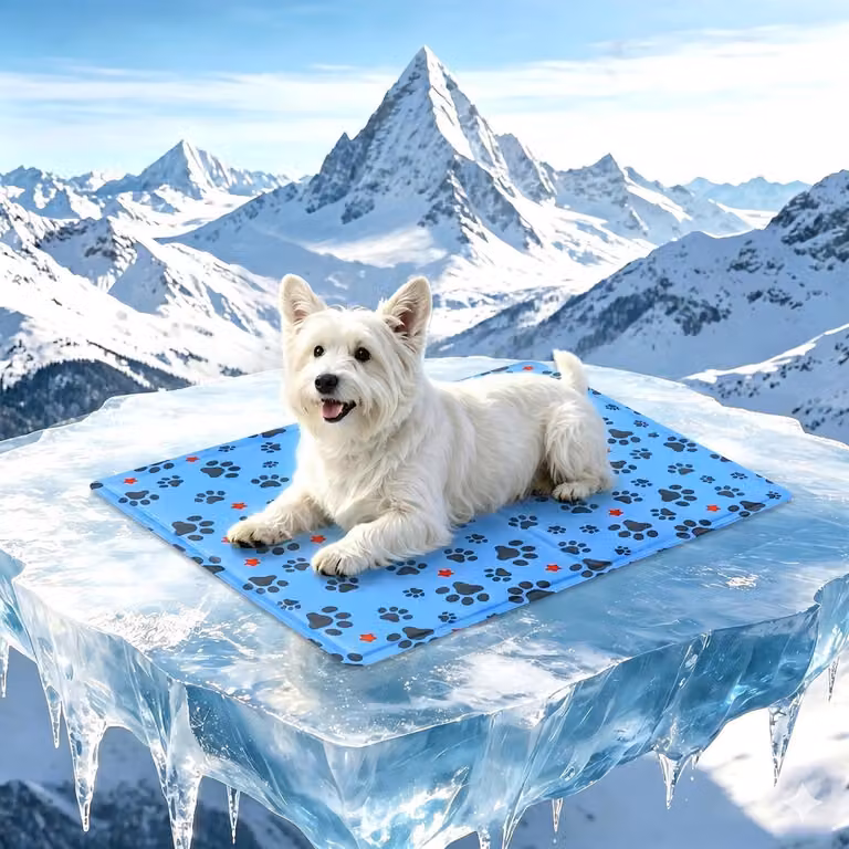 Tappetino refrigerante per cani, 50 x 40 cm, blu, pieghevole, auto-raffreddante, per animali domestici