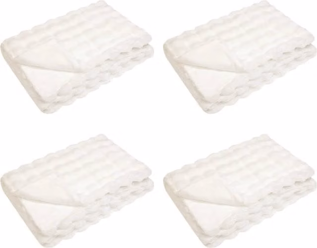 Set di 4 copertine antiscivolo Olite in ecopelliccia morbida, colore bianco, L 150 cm x P 130 cm x H 150 cm