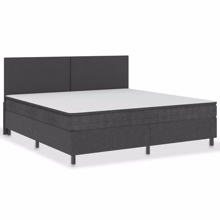 Letto a Molle Grigio Scuro in Tessuto 200x200 cm
