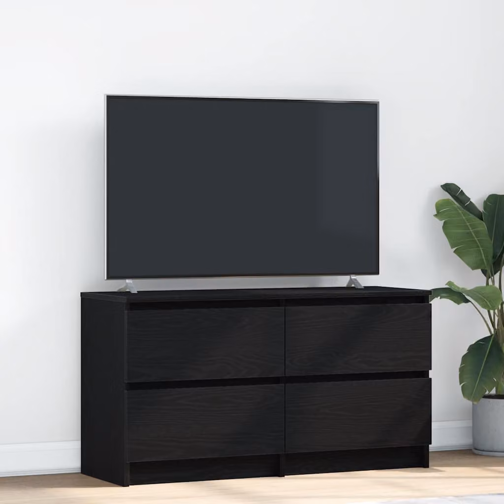 vidaXL Mobile Porta TV Nero in Legno Multistrato L: 100 cm, P: 35 cm, H: 54 cm