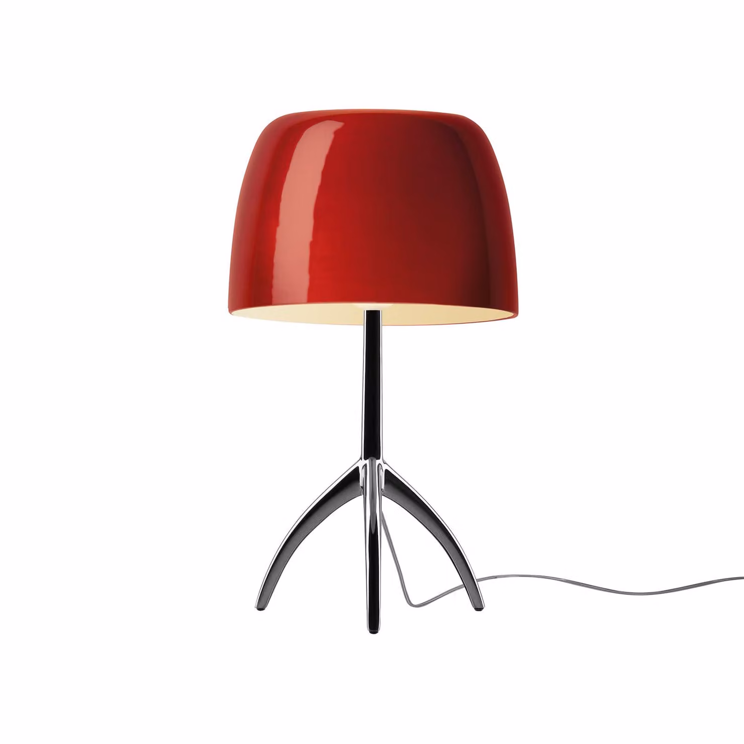 Foscarini Lampada da tavolo di design Lumiere grande, dimmerabile, Rosso, Soggiorno / Sala da pranzo, Vetro, Design, Lampada da tavolo