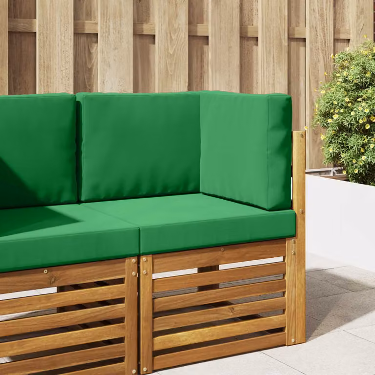 vidaXL Cuscino per divano da esterno quadrato in poliestere verde 60 x 60 cm