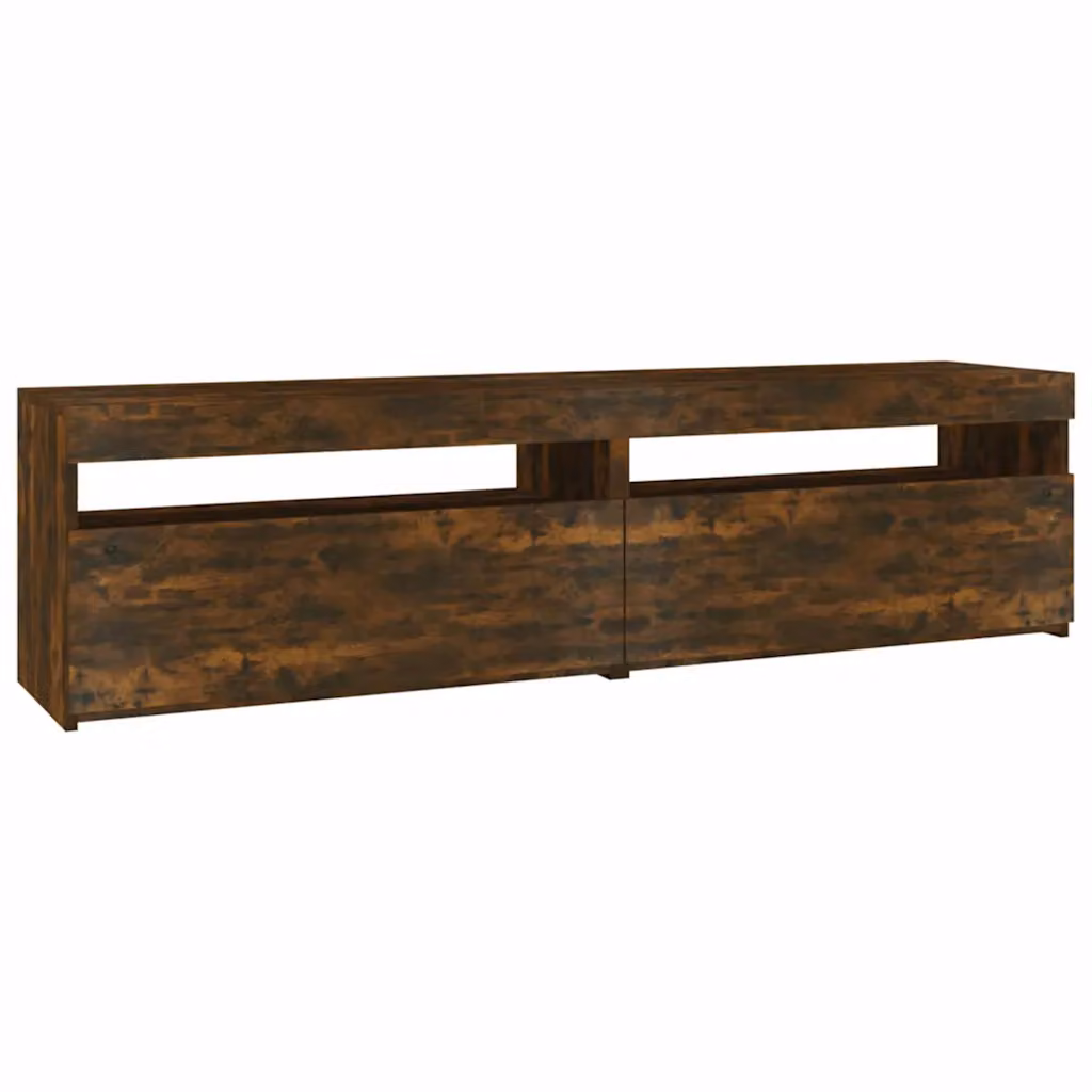 vidaXL Mobile Porta TV Moderno con Luci LED Integrate in Rovere Fumo L 75 cm, P 35 cm, H 40 cm