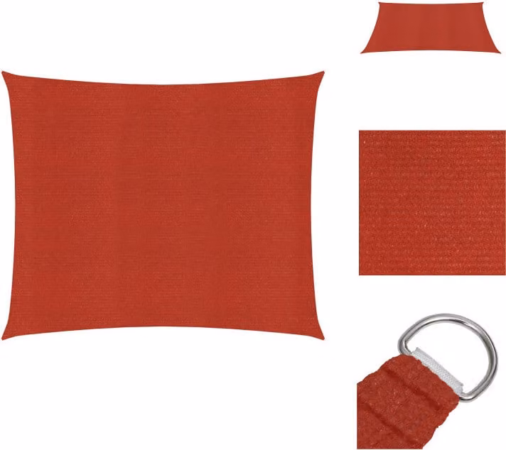 vidaXL Tenda da sole 160 g/m² Rosso 2,5x3 m HDPE - Ombrelloni e tende da sole
