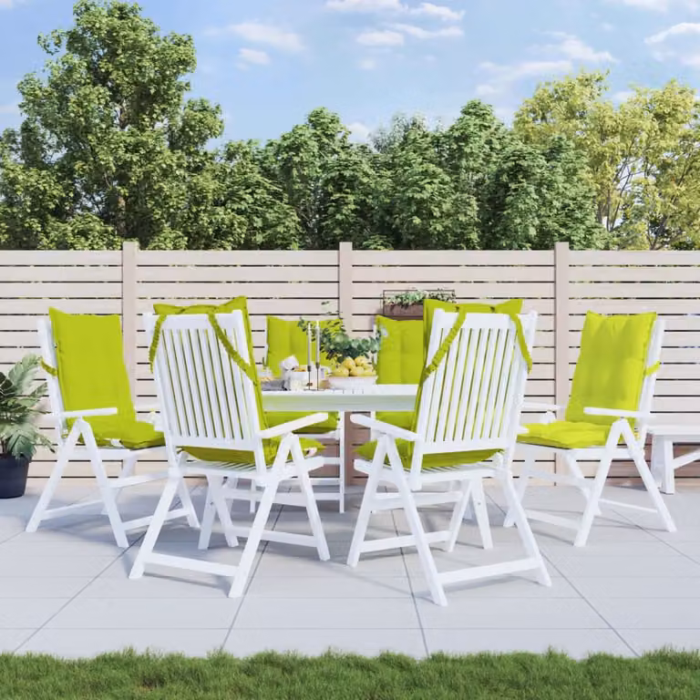 Set di 6 cuscini per schienale alto vidaXL in tessuto Oxford verde, impermeabili e traspiranti