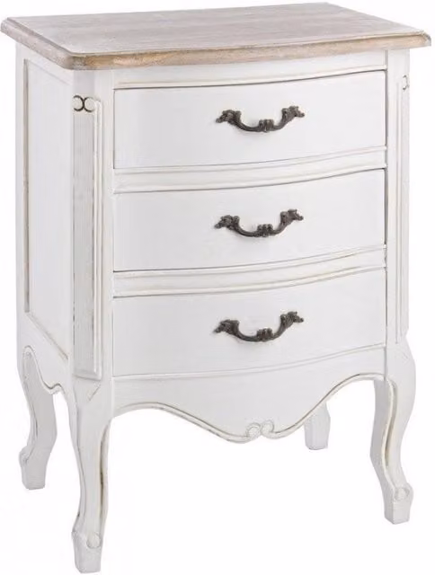 Cassettiera Justine con 3 cassetti in legno lacca bianca GIORDANOSHOP
