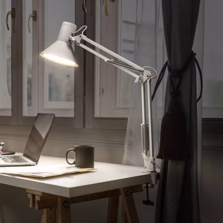 OSRAM Lampada da scrivania Office Line Desk Retro Clip, dimmerabile, Bianco / Opale, Studio / Ufficio, Metallo, Lampada da tavolo LED