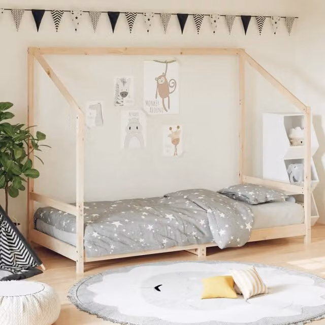 Giroletto per bambini vidaXL in legno massello di pino rustico bianco L/P/H: 205.5 x 90 x 158 cm
