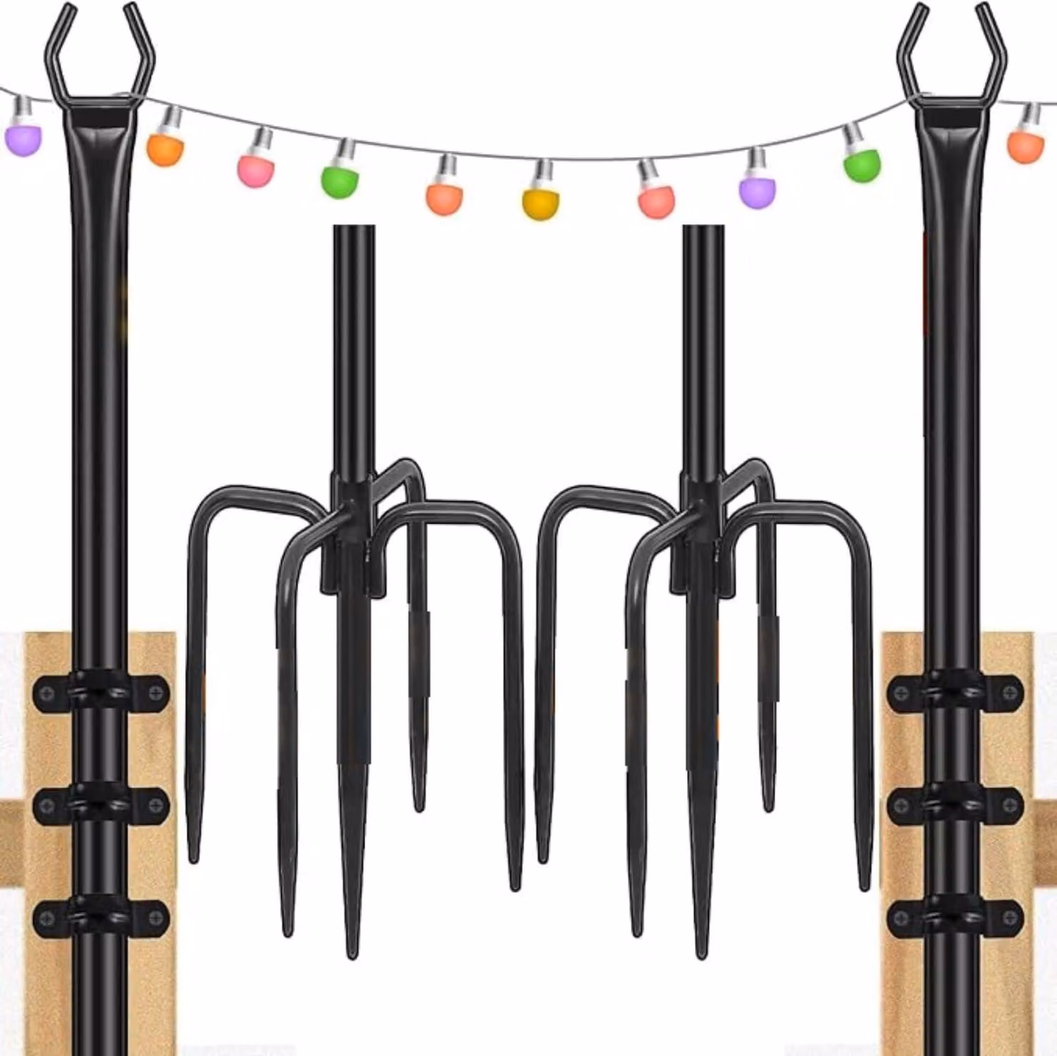 Pali in acciaio per luci decorative, 3 metri, 1 pezzo, per uso esterno