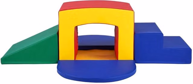 Set di 5 pezzi per gioco di arrampicata indoor per bambini con tunnel e labirinto in schiuma e tessuto multicolore – 1