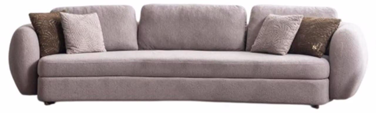 Elegante Graue Wohnzimmer Couch Polstersofa Designer Textil Sofa