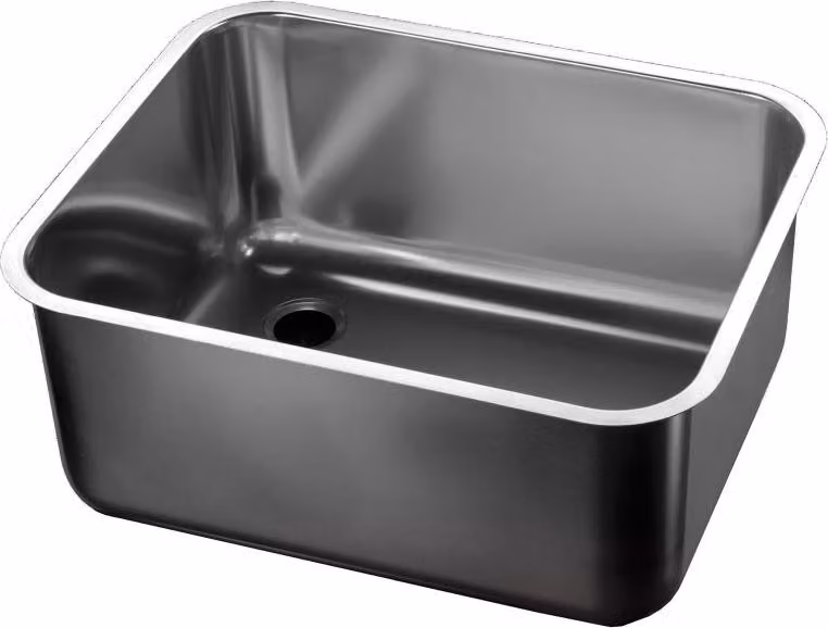 Lavello Combisteel in acciaio inox con tubo di troppopieno 600x500x200mm