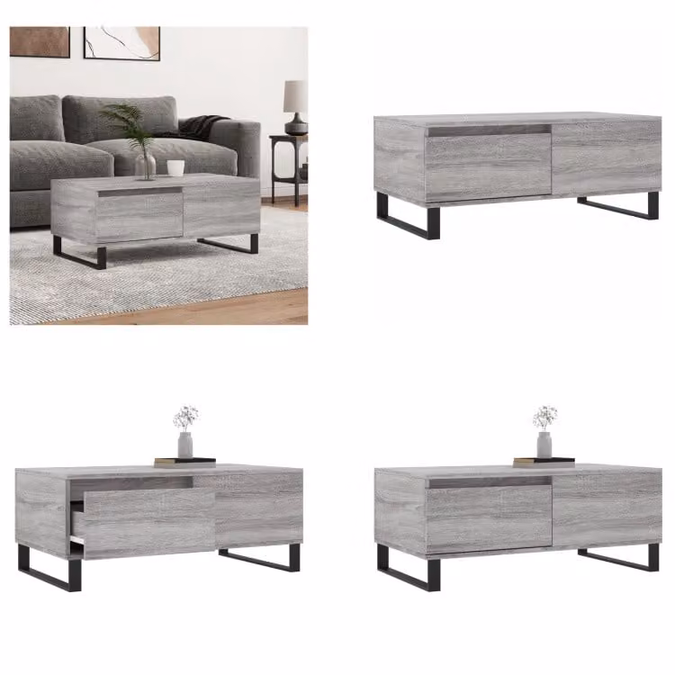 vidaXL Tavolino Grigio Sonoma 90x50x36,5 cm Materiale a base di legno - Tavolino da caffè - Tavolini - Tavolino - Tavolino da divano