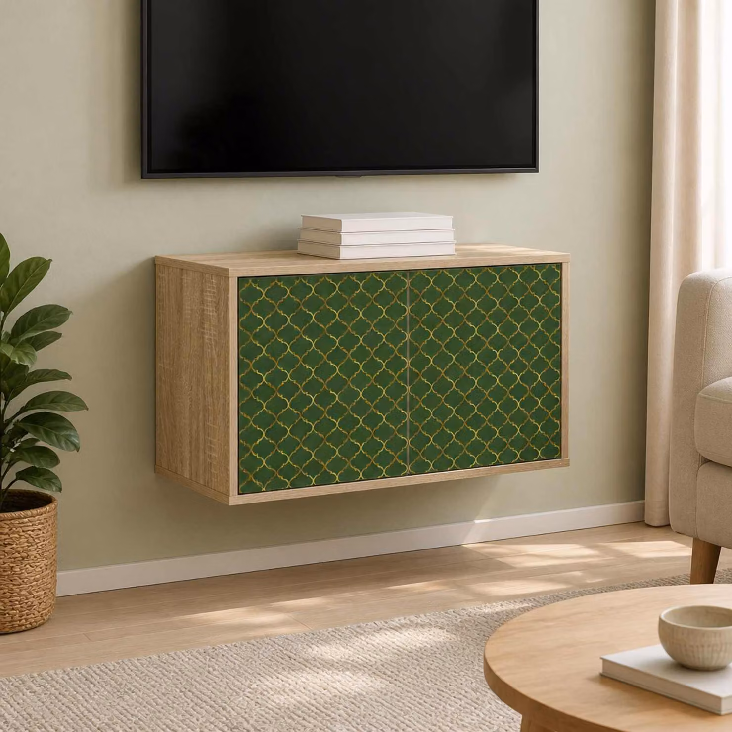 Mobile TV da parete vidaXL GELEEN in Rovere Sonoma, L 69 cm x P 33 cm x H 40 cm