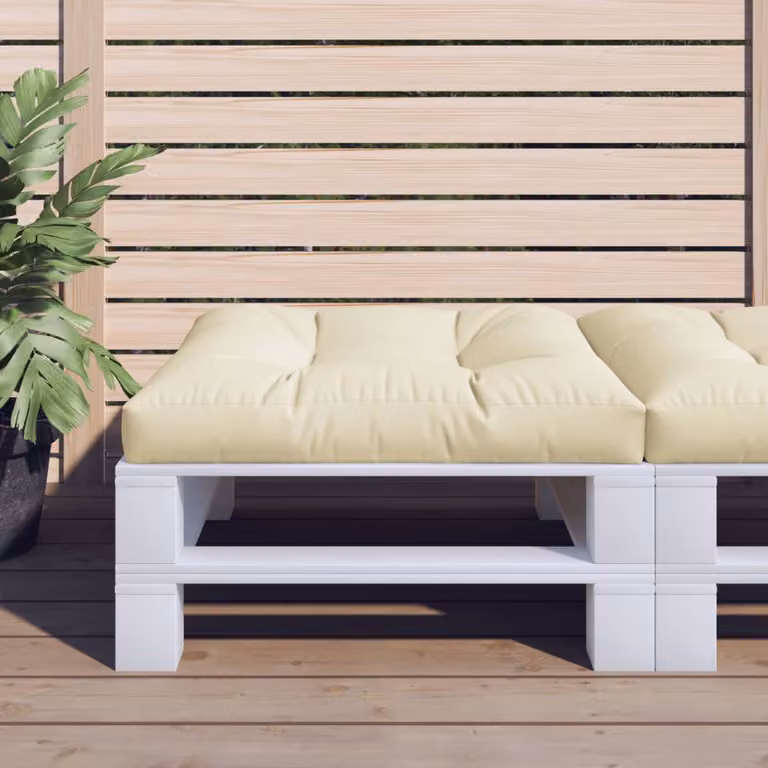 Cuscino per Pallet vidaXL Beige in Poliestere, L 80 x P 80 x H 12 cm
