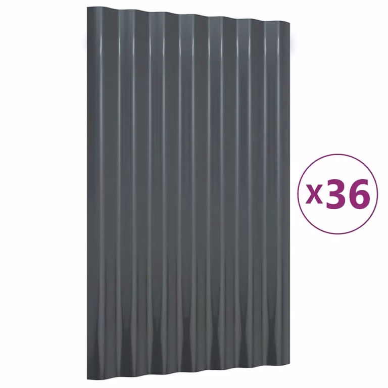 Pannelli Tetto 36pz Acciaio Zincato 60x36 Antracite