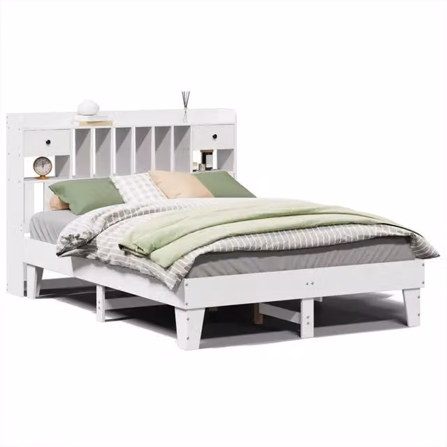 Letto matrimoniale | Letto per adulti | Letto senza Materasso Bianco 160x200 cm Legno Massello di Pino