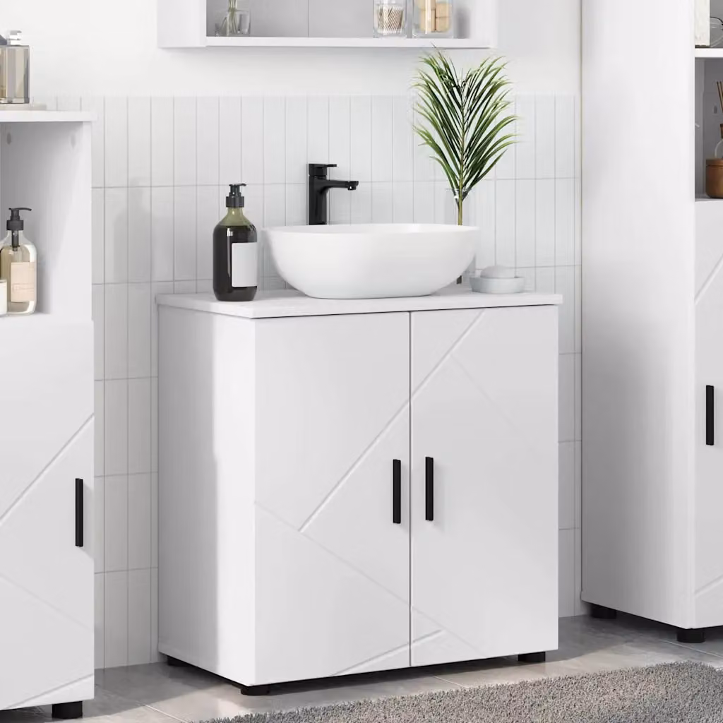 Mobile da bagno moderno vidaXL bianco con ante a battente L: 61 cm, P: 35 cm, H: 64 cm