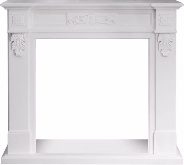 Truman - Cornice per Camino 121x108x38 cm Rivestimento Decorativo in Legno MDF Bianco