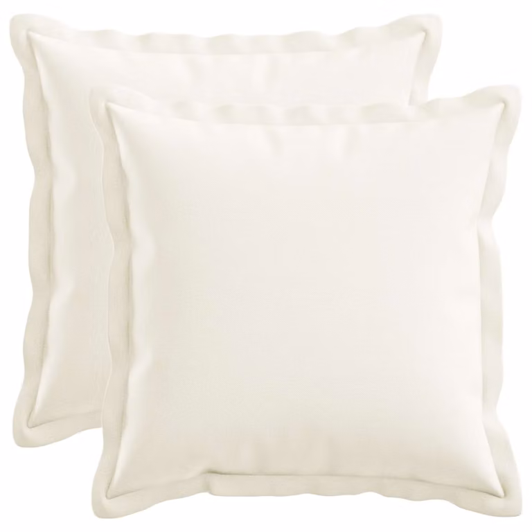 Set di 2 cuscini quadrati vidaXL HOUTEN bianchi in poliestere, L/P/H: 40 x 40 x 40 cm