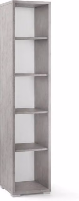 Colonna a giorno Sarmog con ripiani regolabili, finitura cemento grigio opaco, H 182 x L 38 x P 41 cm