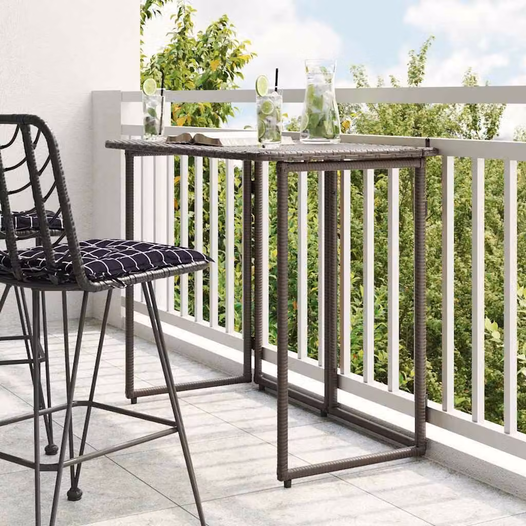 Maison Exclusive - Tavolo da giardino pieghevole, marrone, 90x51x75 cm, in rattan sintetico