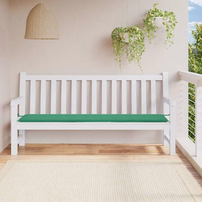 vidaXL Cuscino per Panca Verde in Tessuto Oxford Idrorepellente e Traspirante L: 200 cm, P: 50 cm, H: 3 cm