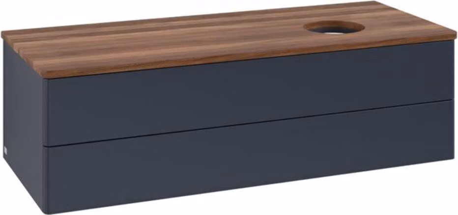 V&B Mobiletto senza struttura frontale, con illuminazione Antao 120x36x50cm, WBP w. wal, md bl. m Lac