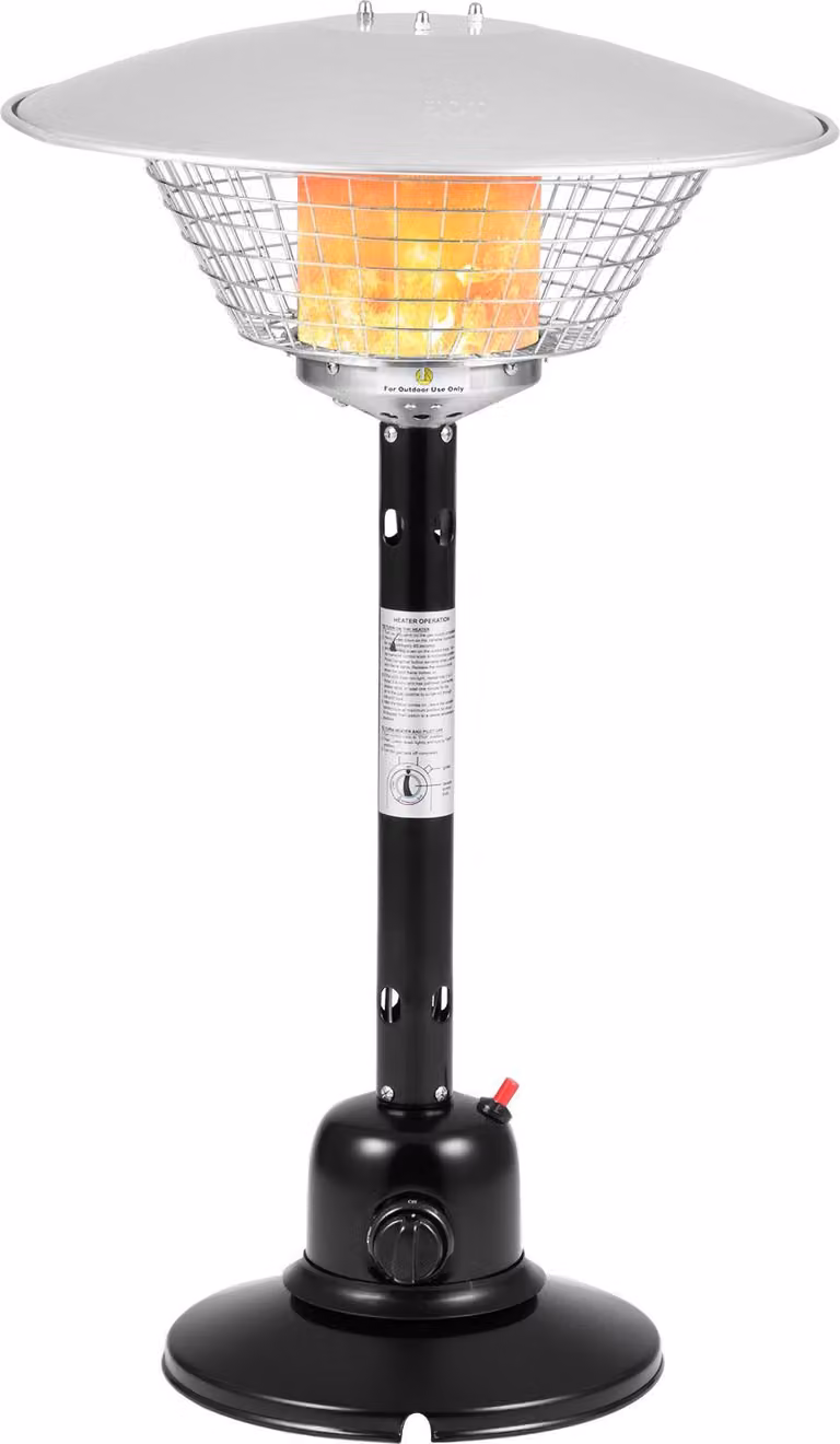 Riscaldatore da tavolo COSTWAY, riscaldatore radiante a gas, riscaldatore portatile da tavolo con potenza di riscaldamento di 4000W, base, protezione antiribaltamento e anti-surriscaldamento