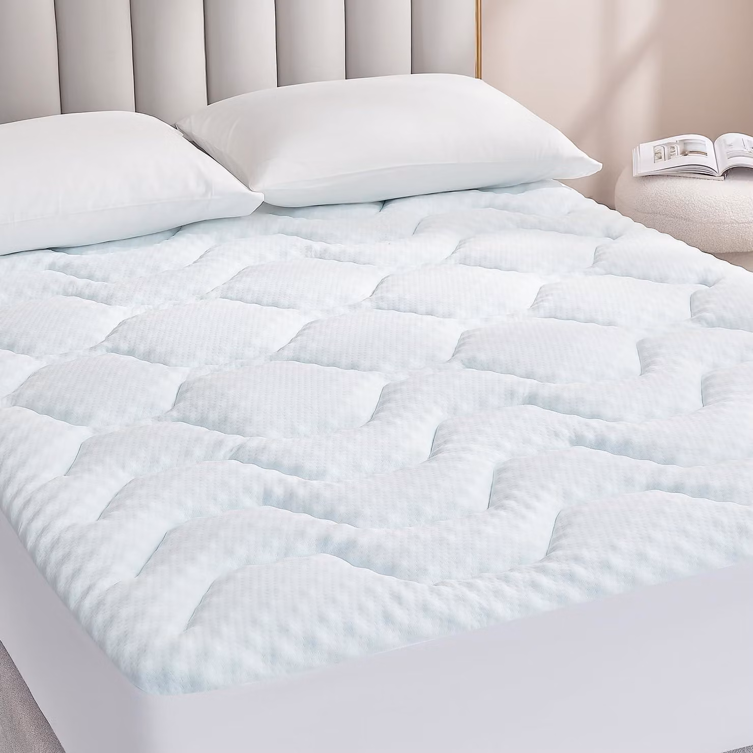 Topper in gel, 135 x 190 cm, con imbottitura in memory foam