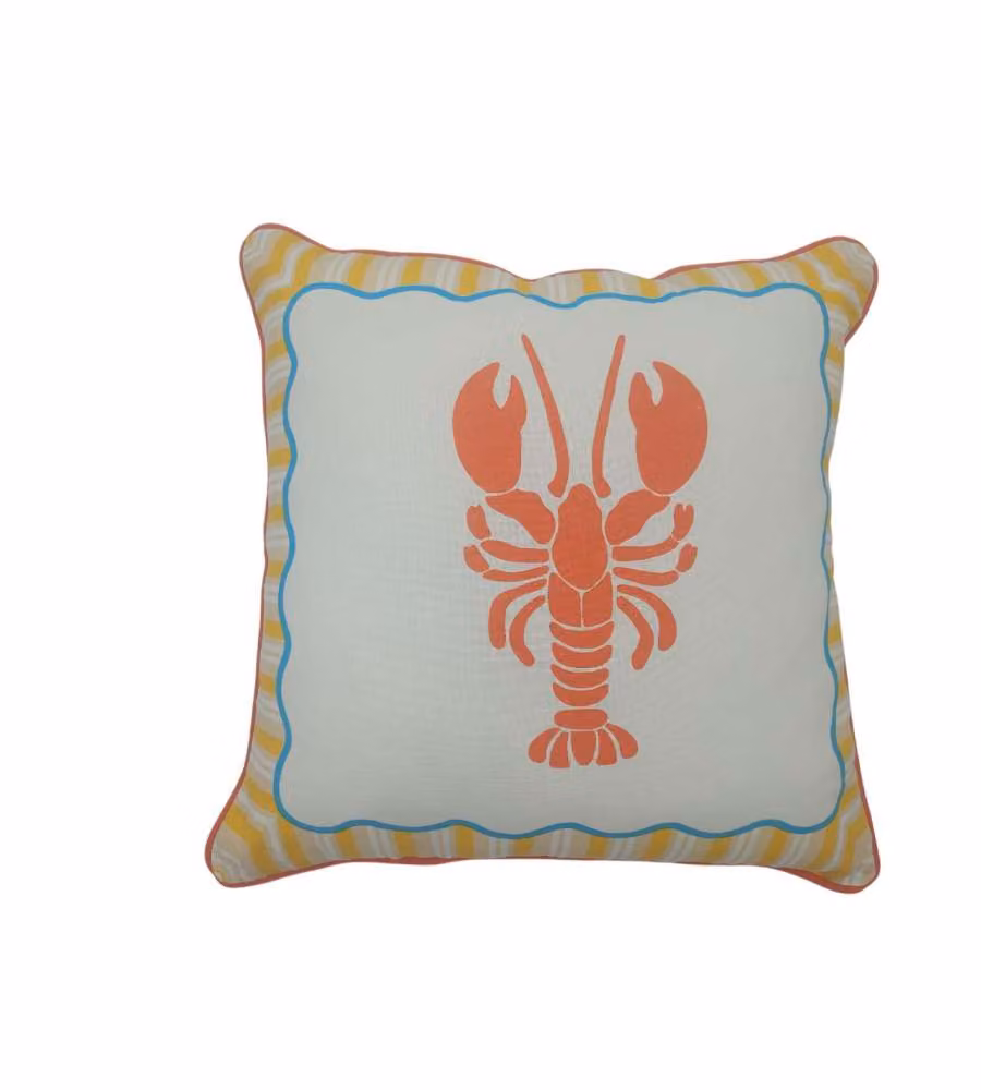 Domo Mea Cuscino Decorazione Astice 45x45cm per Interni ed Esterni