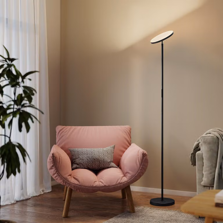 Lampada da terra RGB con telecomando e controllo touch | Colore: Nero | Dimensioni: 25x25x177 cm